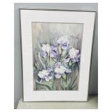 framed watercolor 'Iris' by A.E Miller