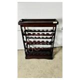 wood floor model wine rack w/ tray top