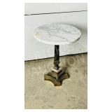 Marble top & ornate metal base side table