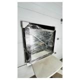 modern wood framed wall mirror