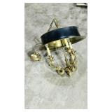 vintage heavy brass chandelier & brass shade