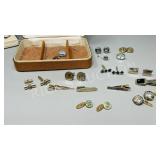 trinket box w/ assorted cufflink sets