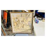 Spanish Street scene framed tapestry