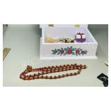 wood jewelry box & contents