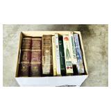 box of cook books & dictionaries