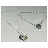 2  sterling necklace & pendant sets