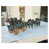 cast metal horse & wagon set - 18' long