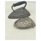 vintage cast metal iron & trivet