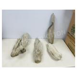 4- pieces Canadian West Coast driftwood