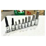 9 pc 1/2' drive hex driver set