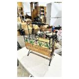 Metal & wicker , grape theme mag stand