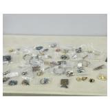 assorted costume brooches, earrings, rings