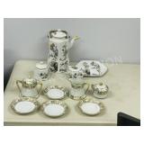 Japanese teapot w/ warmer stand & extras