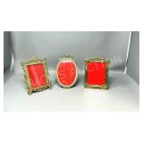 set of 3 Italian brass picture frames - 7' h x 5'