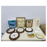 collectors plates, crafting kit, framed artwork