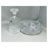 crystal fruit bowl 8' + decantor w/ stopper