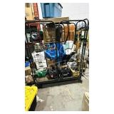 large cart of general housewares & decor