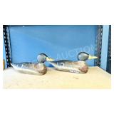 pair of antique wood , 16' long duck decoys
