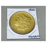 1900 Morgan silver dollar - gold plated