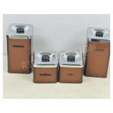 4pc chocolate cannister set- 1960's
