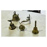 4 small brass bells