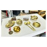 collection of small brass items