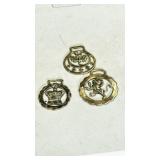 3 pcs horse brass