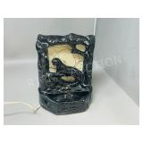 Black Panther ceramic lamp w/ fiber shade - 8.5'