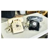 2 - vintage rotary telephones , good condition