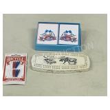 Pearlite moose theme crib board, pegs & cards