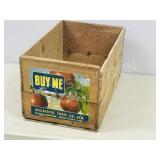 old wood apple crate w/ label