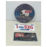 3 pc music collectables - Elvis & KISS
