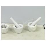 3 granite motar & pestal sets - approx 4' h