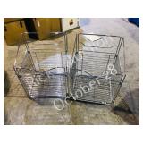 2 chromed metal fold down baskets