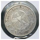 Germany-1934, 2 Mark- S.S Cathedral silver coin