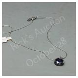 silver necklace & pendant w/ purple stone