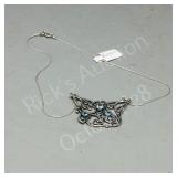 925 silver necklace/pendant w/ topaz like stones