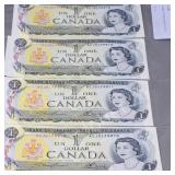 Canada- 1973 dollar notes 4+4 cons. #'s