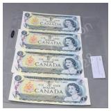 Canada- 1973 dollar notes, 3+3+3cons. #