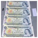 Canada- 1973 dollar notes, 3+3+3cons. #