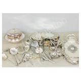 assorted silverplate items