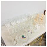 assorted bar glasses & stemware