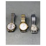 3 vintage automatic wrist watches - working