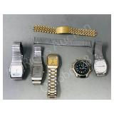 5 Seiko quartz watches & 2 bracelets