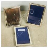 3-Sterling photo frames, 4" x 6" stamped 925