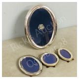 4- Sterling oval photo frames- stamped  925