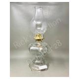 Clear glass coal oil lamp - 18"