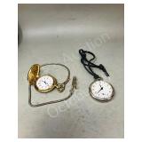 2 pocket watches - Westclock & gold tone