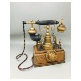 Tin vintage style phone - 10" tall x 9" wide