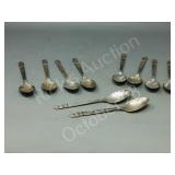 10 vintage international sterling spoons